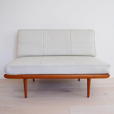 Danish Modern Minerva Teak Settee  by Peter Hvidt and Orla Mølgaard Nielsen France and Son Made in Denmark 