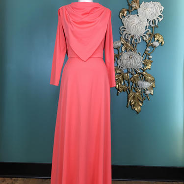 1970s maxi dress, vintage 70s dress, blue polyester, | Black Label Vintage  - Tacoma, WA | ATTIC