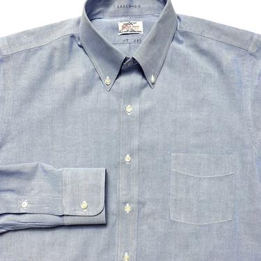 Vintage Troy Shirt Makers Guild Oxford Cloth Button-Down Shirt ~ size 16 - 5 / fits L ~ Sanforized / 100% Cotton ~ USA Made ~ OCBD 