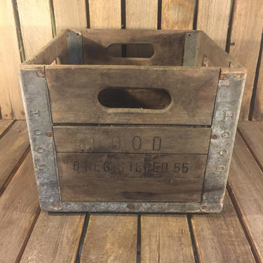 Vintage Hood Milk Crate 1955, Vintage Milk Crate 