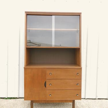 Mid Century Compact China Cabinet by Stanley