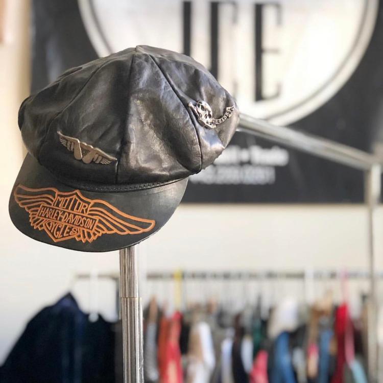 Vintage 1970s Harley Davidson Biker Hat / Leather Biker | Milk