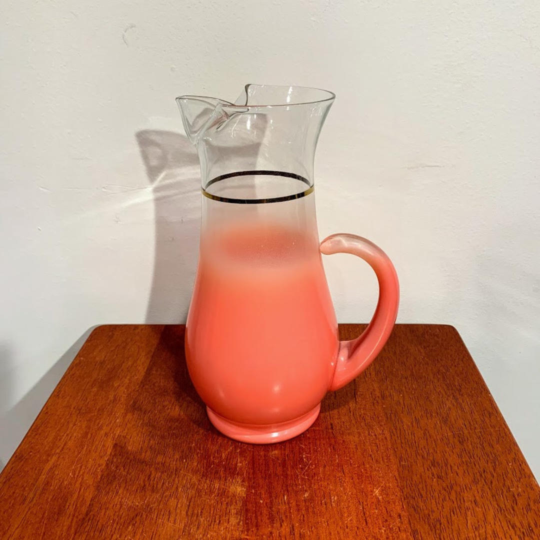 Vintage West Virginia Glass Pink Blendo Glass Pitcher Over The Years Silver Spring Md 6453