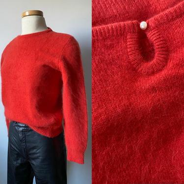 Lambswool and Angora Sweater with Pearl Detail 
