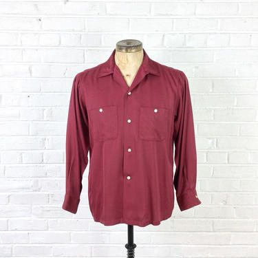 Vintage 1950s ARROW GABANARO Rayon Gabardine Sport Shirt