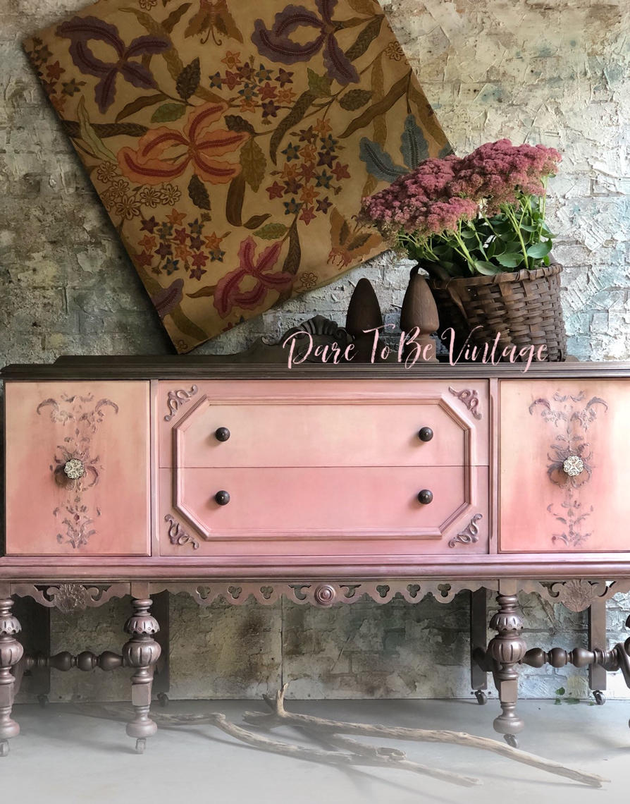 Bohemian Painted Buffet Sideboard Hand Painted Sideboard Buffet
