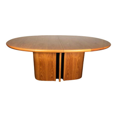 Mid Century Oval Danish Teak Extending Dining Table By Skovby Pop Up Leaf Butterfly Leaf 