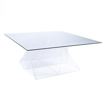 Mid Century Lucite and Glass Coffee Table - mcm 