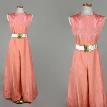 1960s Mesh Inset Brocade Jumpsuit