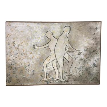 Mid Century Abstract Painting Ghost Dancers