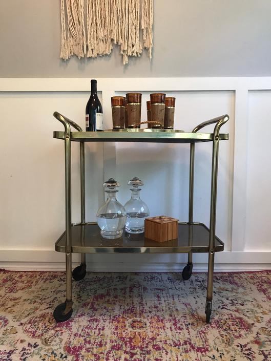 Barware Home & Living Kitchen & Dining 1950s ShopEleanorLouise Vintage MCM Metal and Glass Mini