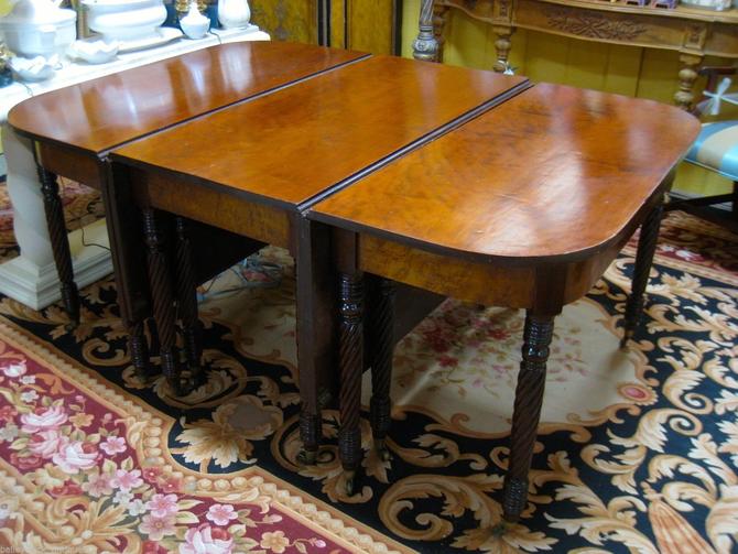 Antique 3Part Federal/Sheraton Mahogany Dining/Banquet Table c.1820s