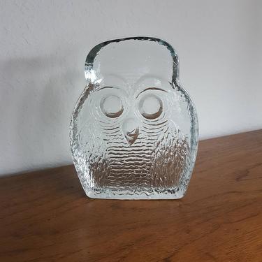 Blenko Glass Owl Bookend 