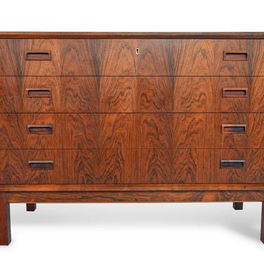 Danish Modern Mid Century Borge Seindal Rosewood Four Drawer Gentleman's Chest 