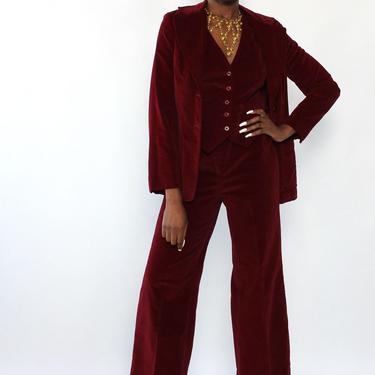 Bordeaux Velvet Suit S/M