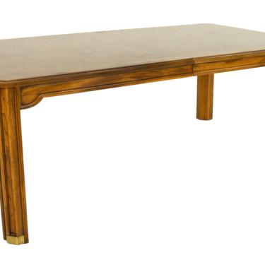 Hickory Manufacturing Company Mid Century Burlwood Inlaid Dining Table - mcm 