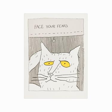 1990 Kay Burford Postcard &quot;Face Your Fears&quot; 