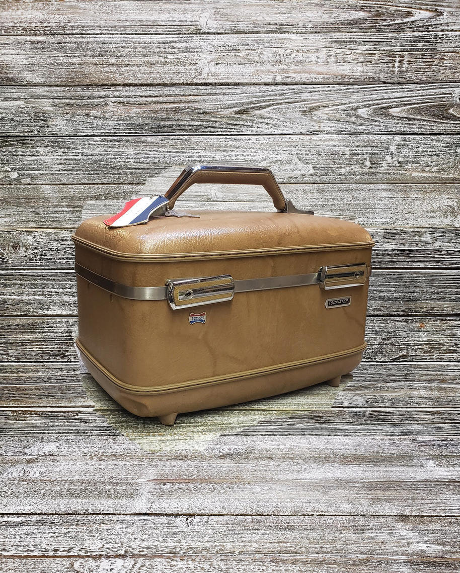 Vintage Tourister Train Case, American Tourister Train Case & Mirror