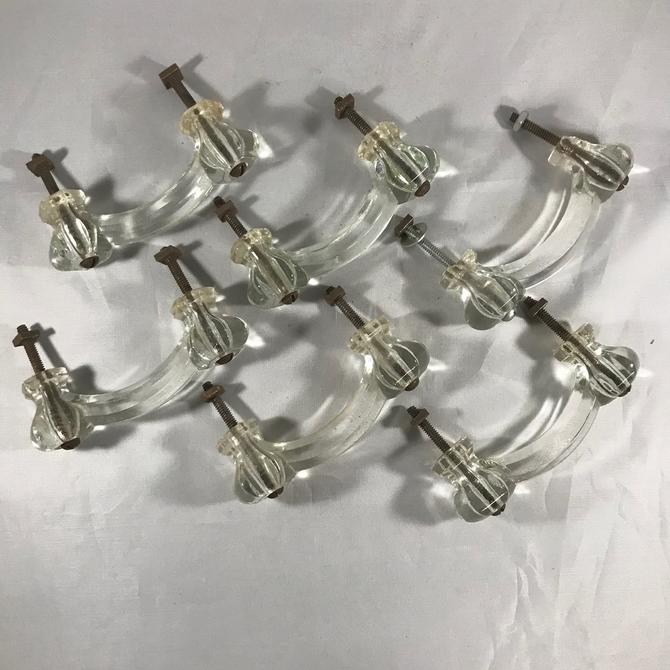 Depression Glass Drawer Pulls Dresser Vanity Cabinet Vintage