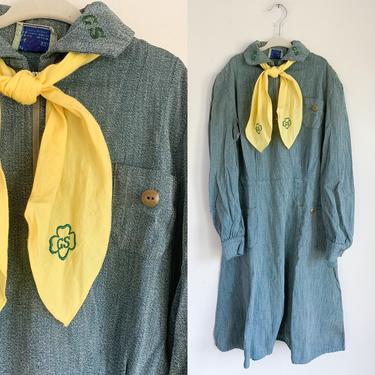 Vintage 1930s-40s Girl Scout Uniform (+ 50s ascot tie) / 26&quot; waist 