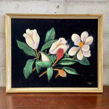 Magnolia Flower Velvet Painting