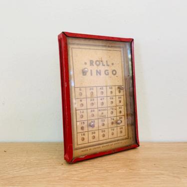 Vintage Roll Bingo Toy Hand Held Bingo Game 
