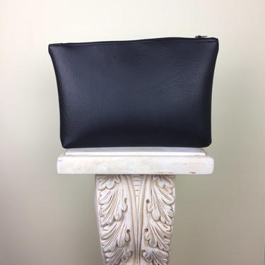 Black Bag, Black Zipper Bag, vegan bag, simple bag 