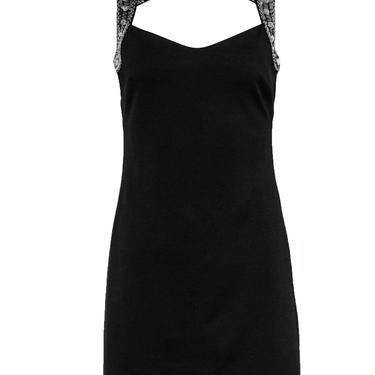Alexia Admor - Black Cutout Bodycon Dress w/ Silver Sequin &amp; Beaded Top Sz 4