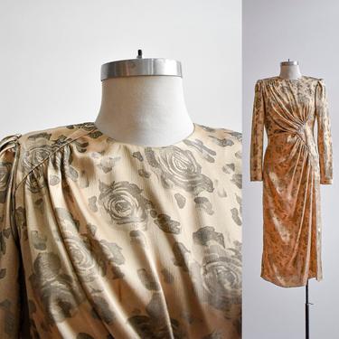 80s Gold Dynasty Cocktail Dress 