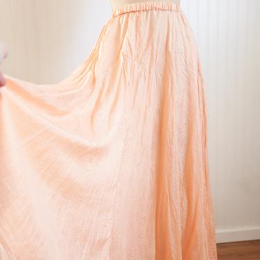 90s ethereal peach silk skirt | sostanza | osfm 