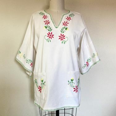 1960s Mexican embroidered cotton shirt 