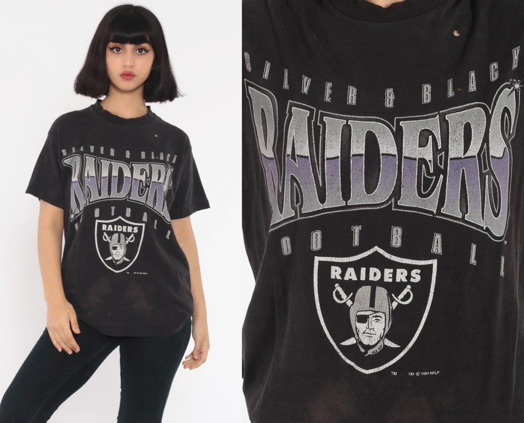 Oakland Raiders Shirt Football Jersey 90s Tshirt NFL Shirt Los Angeles T  Shirt DISTRESSED Vintage California Sports Graphic Black Medium