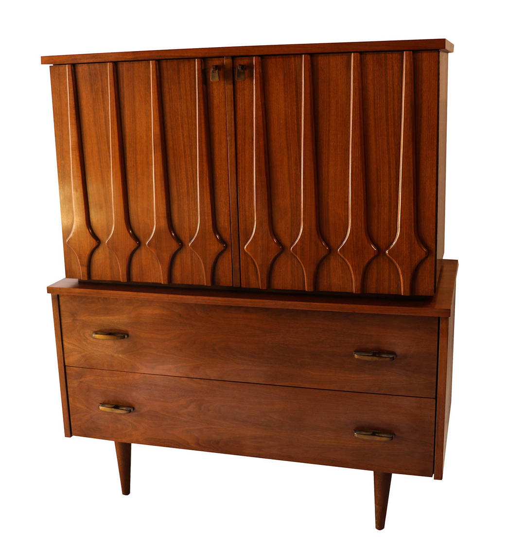 Mid Century Sculpted Highboy Dresser Mary Kay's Furniture Baltimore, MD