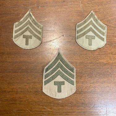 Vintage WWII US Army Technical Sergeant Patch Lot of 3 