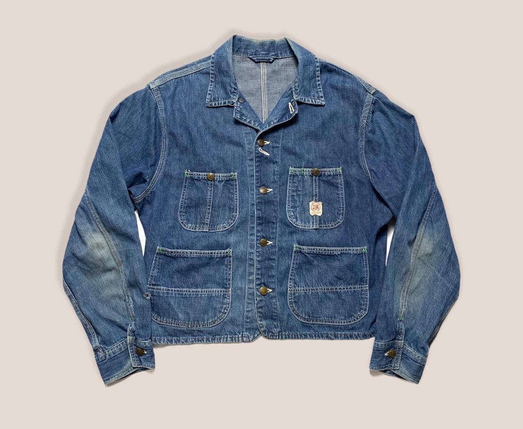 Vintage 1950s TUF-NUT Denim Chore/Engineer Jacket ~ fits M to