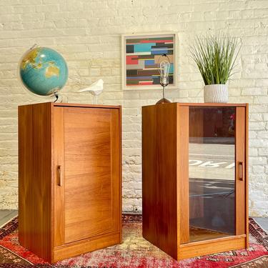 Mid Century MODERN Teak CABINETS / Bookcases, Made in Denmark by Denka, a PAIR 