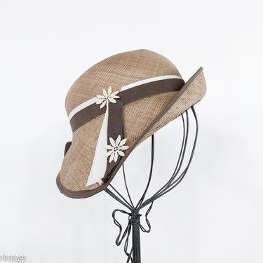 1930s Beige Straw Hat | 30 Beige Charmer Hat | John Frederics 