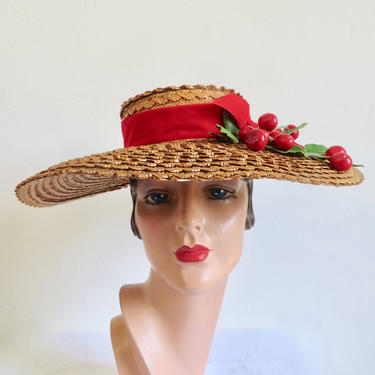 Red Pom-Pom Beanie Hat - LV – Beauty Bird Vintage