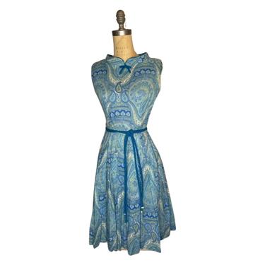 1950s paisley print dress 