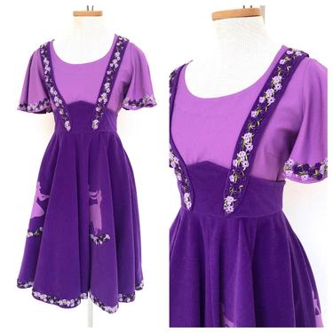 Vintage VTG 70s 1970s Purple Handmade Square Dancing Costume Vest 
