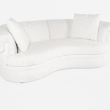 Bernhardt White Upholstered Curved Sofa 