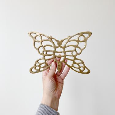 Vintage Brass Butterfly Trivet // Wall Decor // Brass Insect 