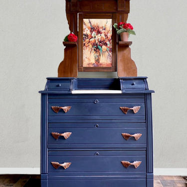 Navy Blue Eastlake Dresser. Marble Top. Vintage Dresser | House of Aalia -  Atlanta, GA | ATTIC