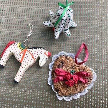 Three Piece Handmade Vintage Christmas Ornaments Bundle by LeChalet