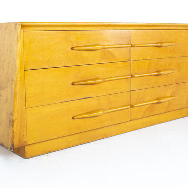 Edmond Spence Mid Century Maple 6 Drawer Lowboy Dresser - mcm 