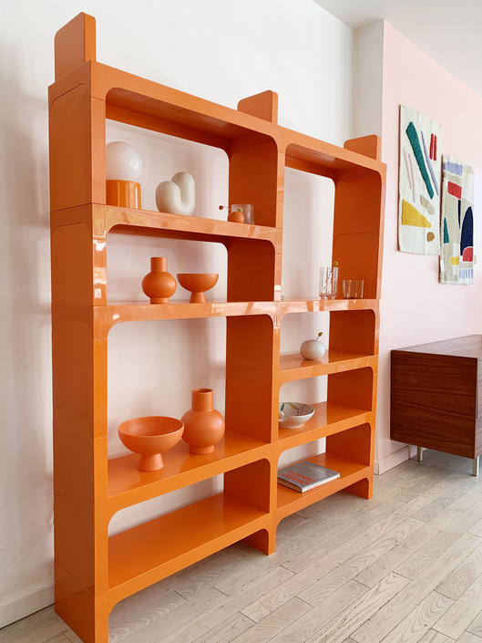 Vintage Modular Olaf Von Bohr for Kartell Orange Bookcase Home Union