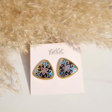 Vintage Goldtone Western Shield Earrings | THE COLORS COLLECTION 