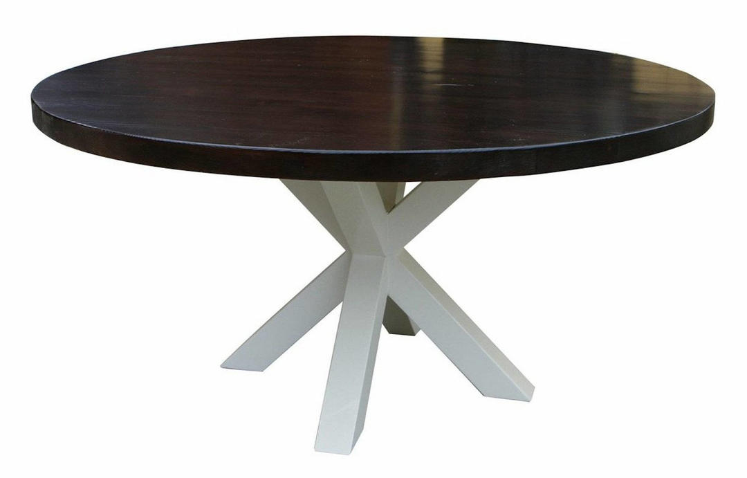 Arden Round Dining Table Built in Reclaimed Wood Mortise and Tenon