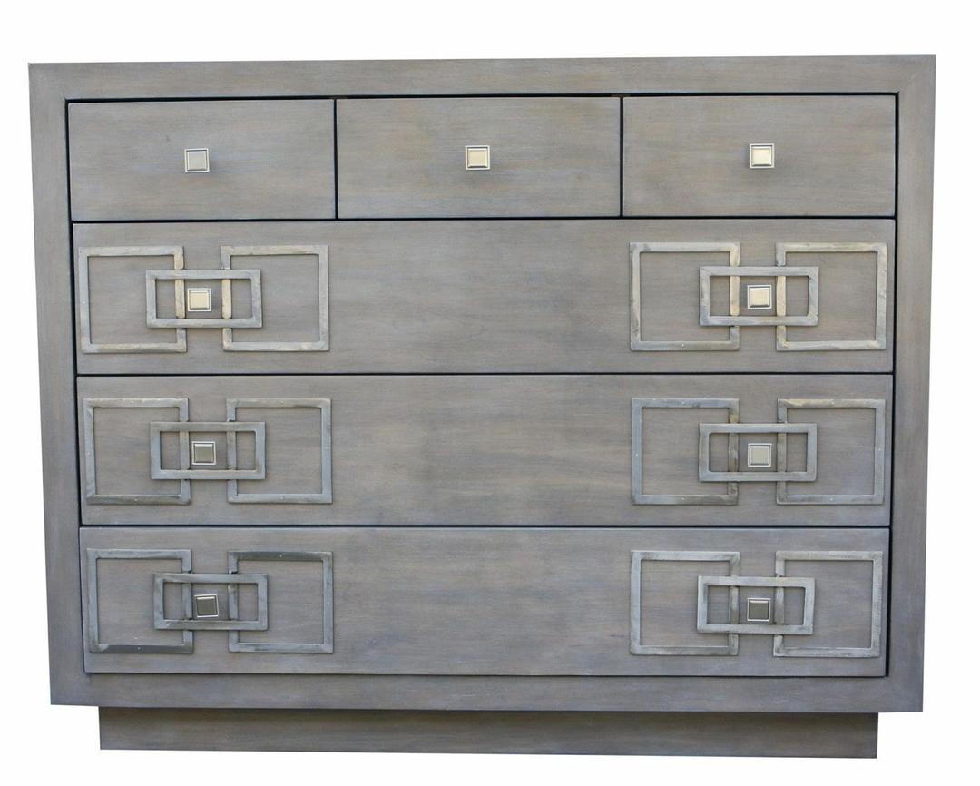 Mid Century Modern Bedroom Dresser, Custom Metal Hardware Mortise and