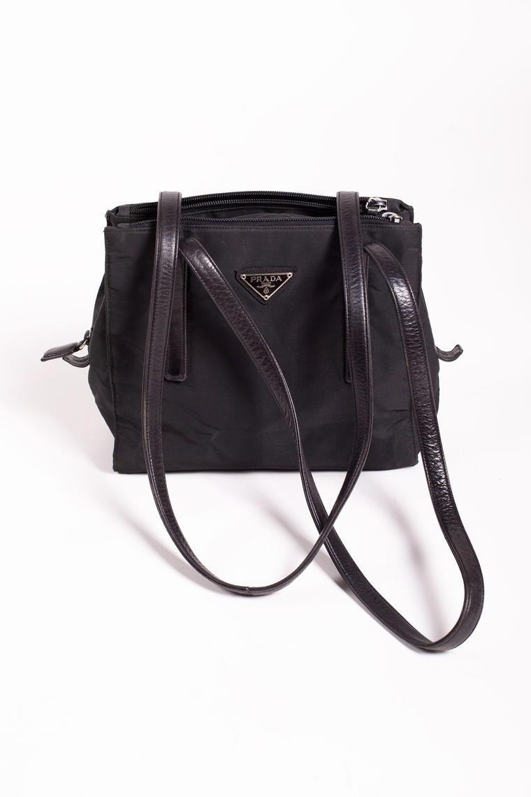 PRADA Nylon Mini Pochette Shoulder Bag in Nero Mini Hobo, Backroom  Clothing